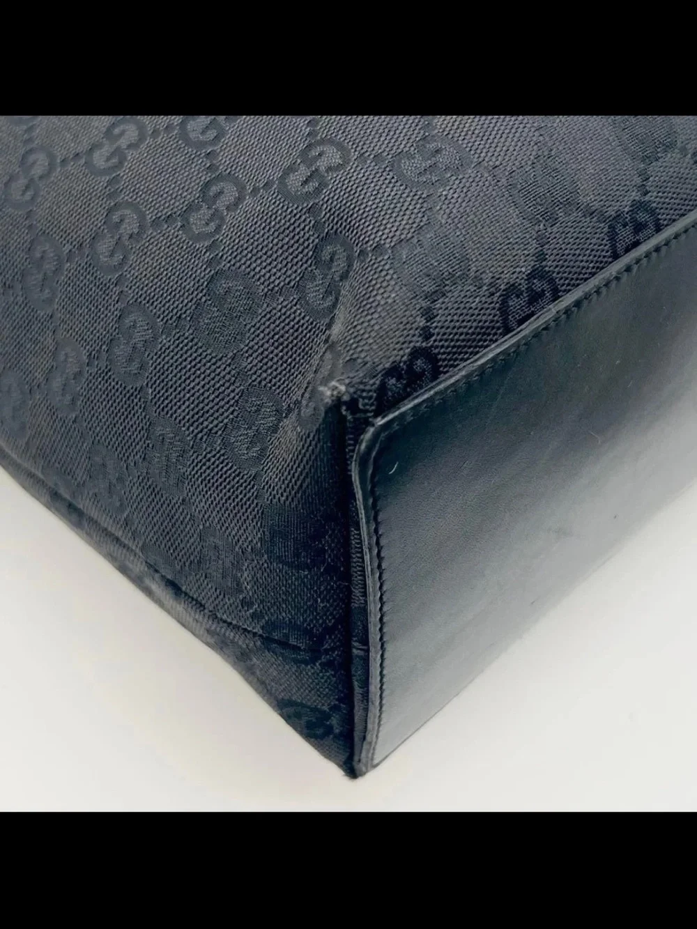 Gucci Monogram Black Canvas Tote